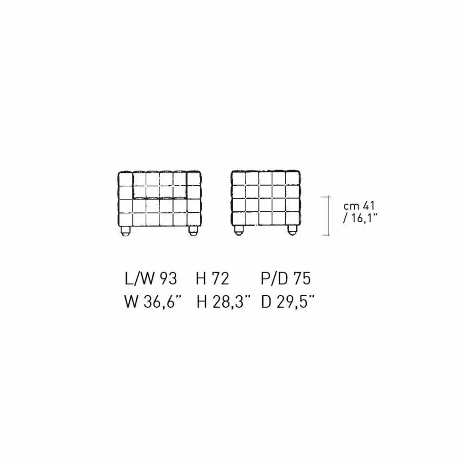 Křeslo do obývacího pokoje z prošívané kůže vyrobené v Itálii - Vesuv Viadurini