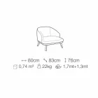 Látková lehátko s masivním dřevěným základem vyrobené v Itálii - Pepina Viadurini