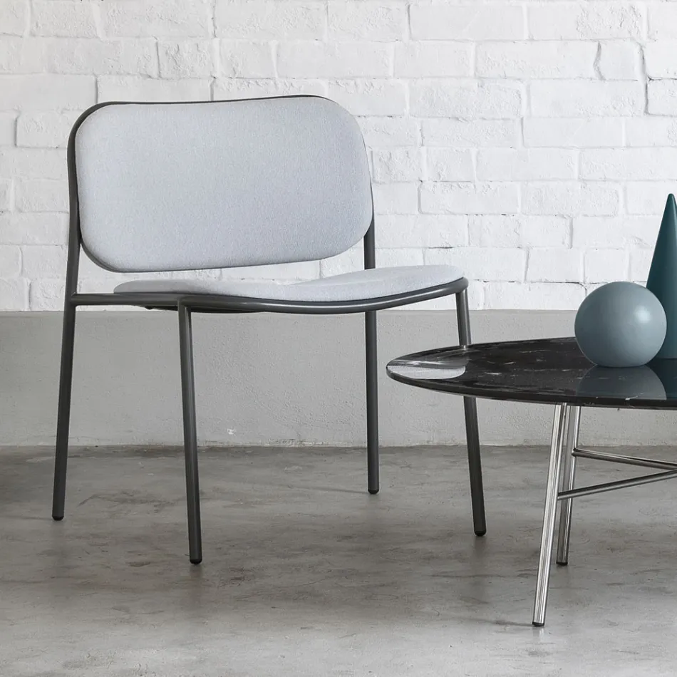 Křeslo do obývacího pokoje z látky a kovu Made in Italy 2 kusy - Sangria Viadurini