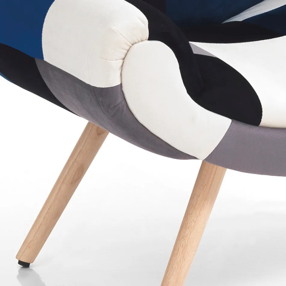 Patchwork Fabric Křeslo do obývacího pokoje - Bromo Viadurini