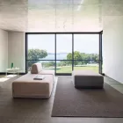 Čtvercové křeslo do obývacího pokoje čalouněné látkou Made in Italy - Lilium Viadurini