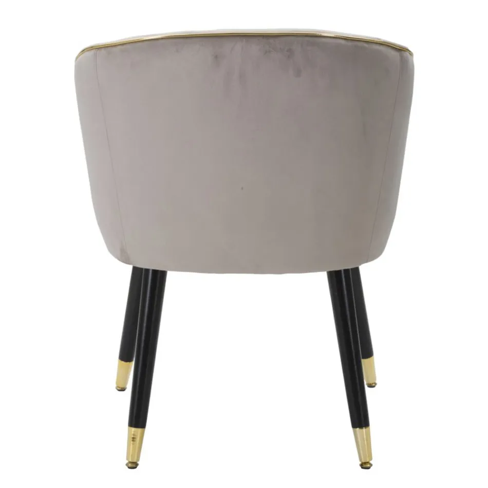 Křeslo do obývacího pokoje čalouněné látkou s moderními dřevěnými nohami - Ezia Viadurini