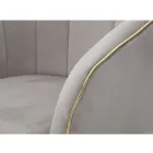 Křeslo do obývacího pokoje čalouněné látkou s moderními dřevěnými nohami - Ezia Viadurini