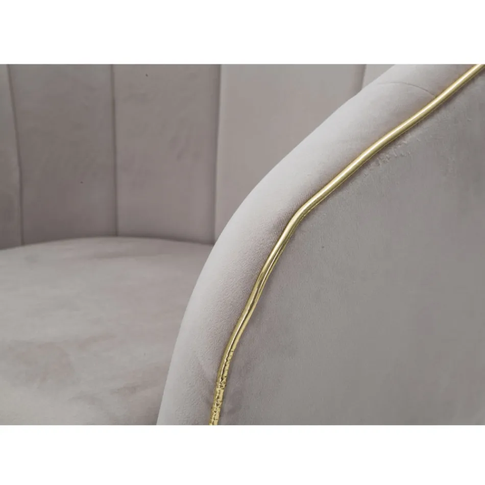 Křeslo do obývacího pokoje čalouněné látkou s moderními dřevěnými nohami - Ezia Viadurini