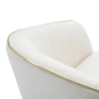 Křeslo do obývacího pokoje čalouněné látkou s moderními dřevěnými nohami - Ezia Viadurini