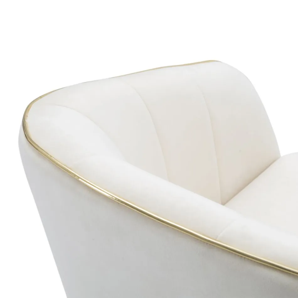 Křeslo do obývacího pokoje čalouněné látkou s moderními dřevěnými nohami - Ezia Viadurini