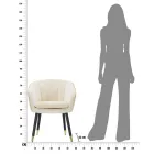 Křeslo do obývacího pokoje čalouněné látkou s moderními dřevěnými nohami - Ezia Viadurini