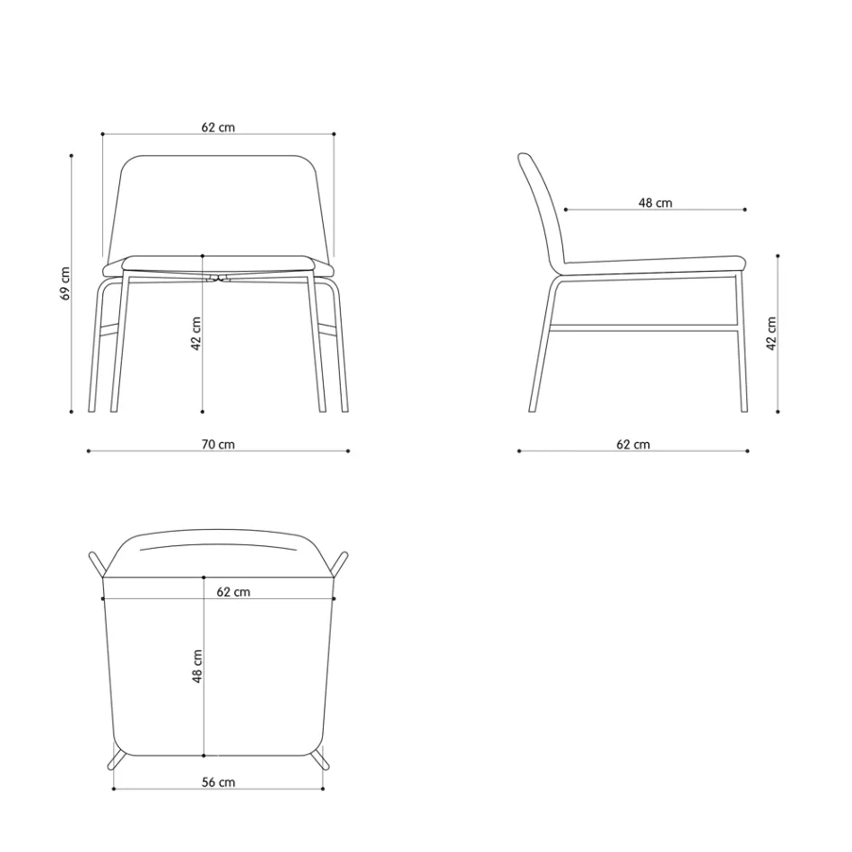 Vysoce kvalitní křeslo do obývacího pokoje z látky a kovu Made in Italy - Molde Viadurini