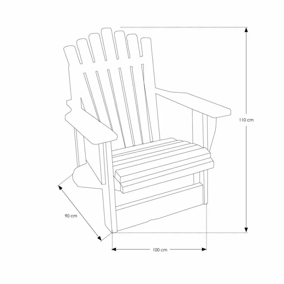 Křeslo z obývacího pokoje z masivního teaku - Boatta Viadurini