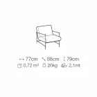 Látkové křeslo do obývacího pokoje s kovovou konstrukcí vyrobené v Itálii - Manila Viadurini