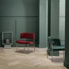 Sametové křeslo do obývacího pokoje s kovovou konstrukcí Made in Italy - Aljaška Viadurini