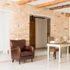 Křeslo do obývacího pokoje vyrobené z vintage kůže s efektem stáří - razítko Viadurini