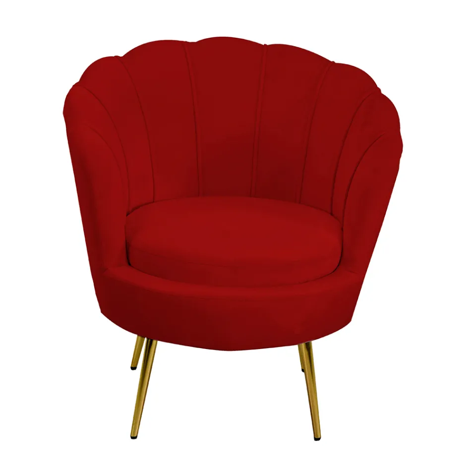 Křeslo do obývacího pokoje z kovu a sametu - pozadí Viadurini