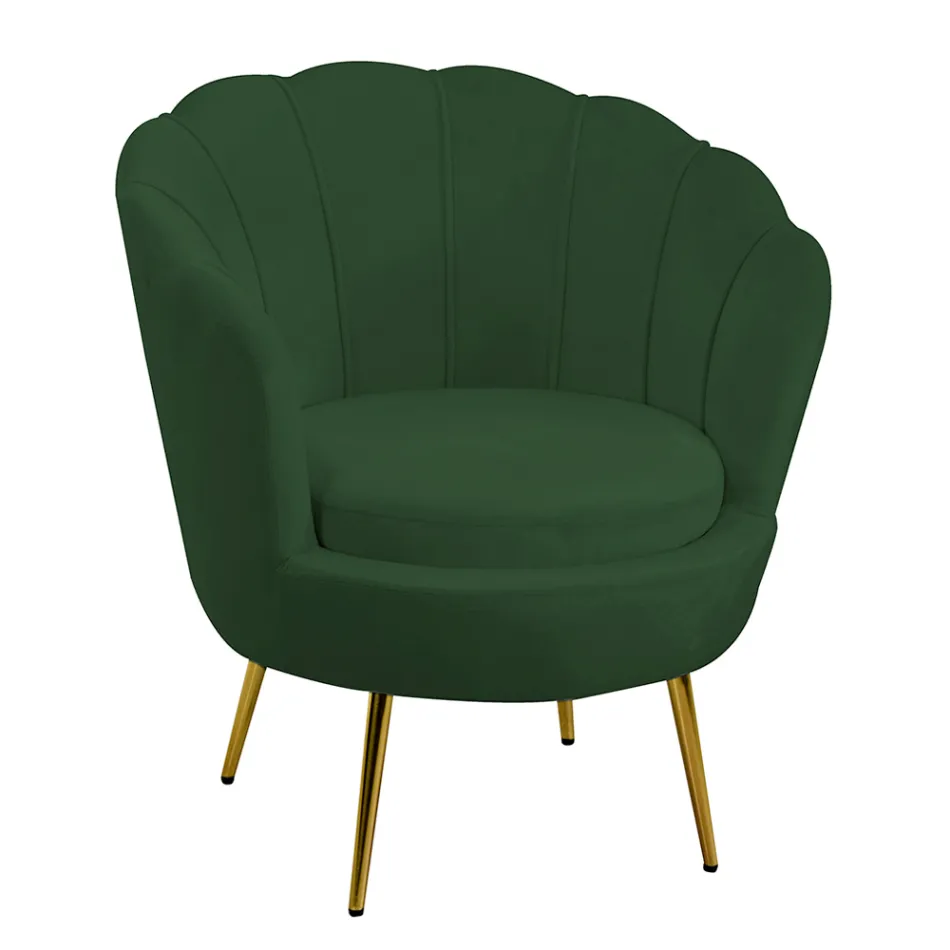 Křeslo do obývacího pokoje z kovu a sametu - pozadí Viadurini