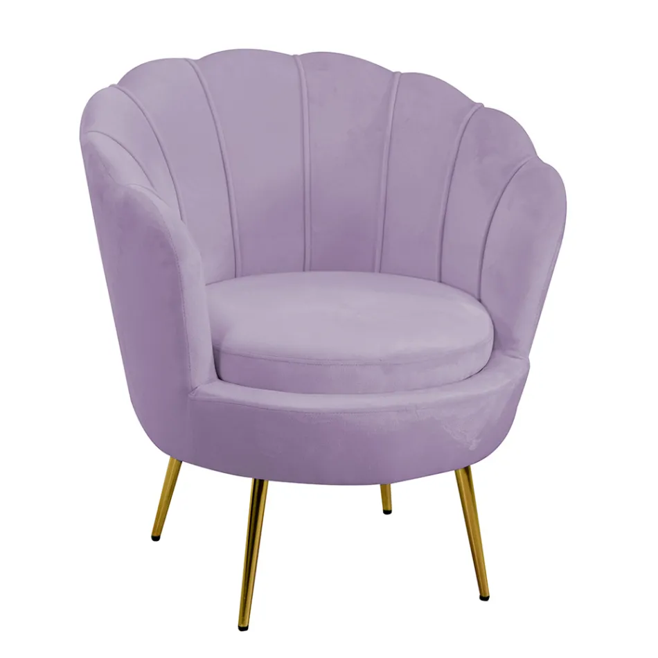 Křeslo do obývacího pokoje z kovu a sametu - pozadí Viadurini