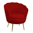 Křeslo do obývacího pokoje z kovu a sametu - pozadí Viadurini