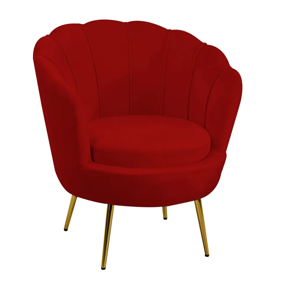 Křeslo do obývacího pokoje z kovu a sametu - pozadí Viadurini