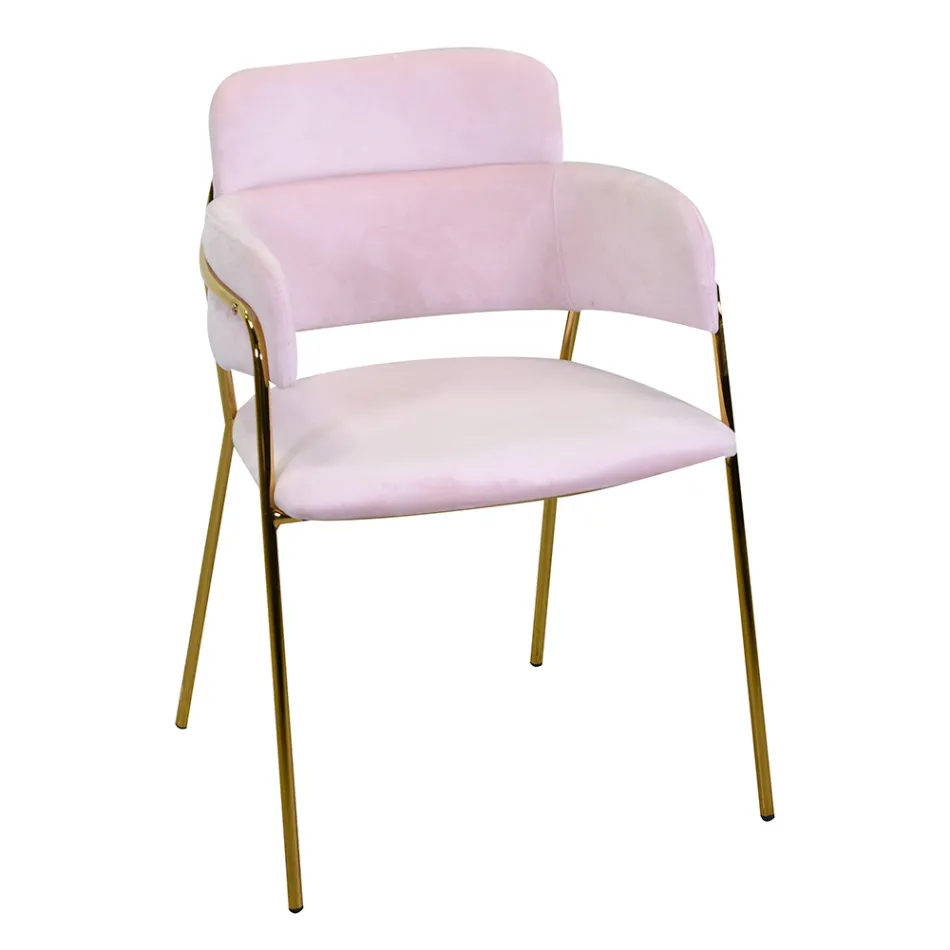 Křeslo do obývacího pokoje ze zlatého kovu a sametu - vlajka Viadurini