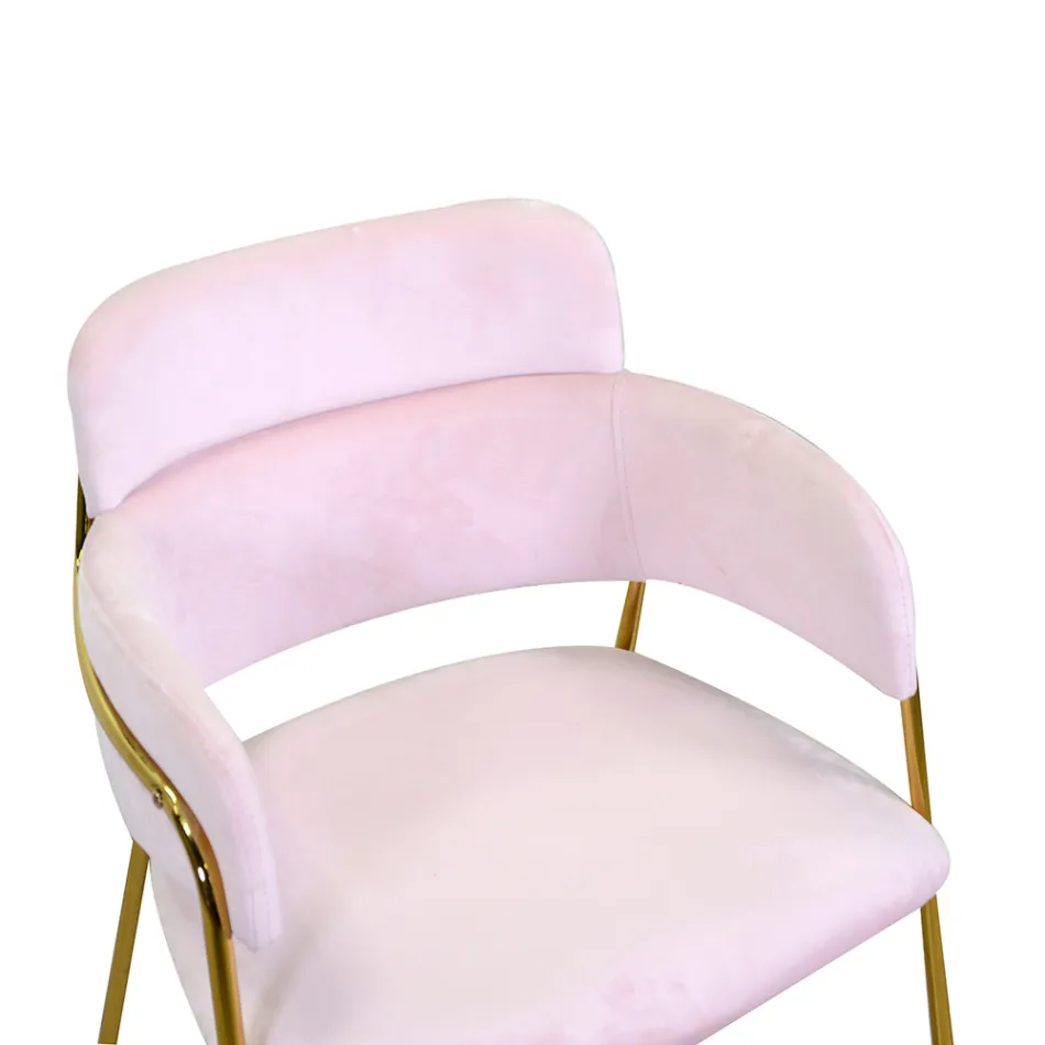 Křeslo do obývacího pokoje ze zlatého kovu a sametu - vlajka Viadurini