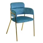 Křeslo do obývacího pokoje ze zlatého kovu a sametu - vlajka Viadurini