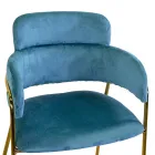 Křeslo do obývacího pokoje ze zlatého kovu a sametu - vlajka Viadurini