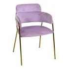 Křeslo do obývacího pokoje ze zlatého kovu a sametu - vlajka Viadurini