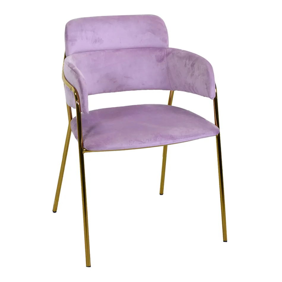 Křeslo do obývacího pokoje ze zlatého kovu a sametu - vlajka Viadurini