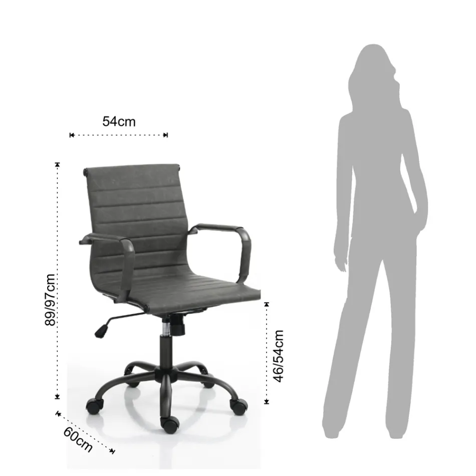 Kancelářské křeslo s vysokým nebo nízkým opěradlem - Rubidio Viadurini