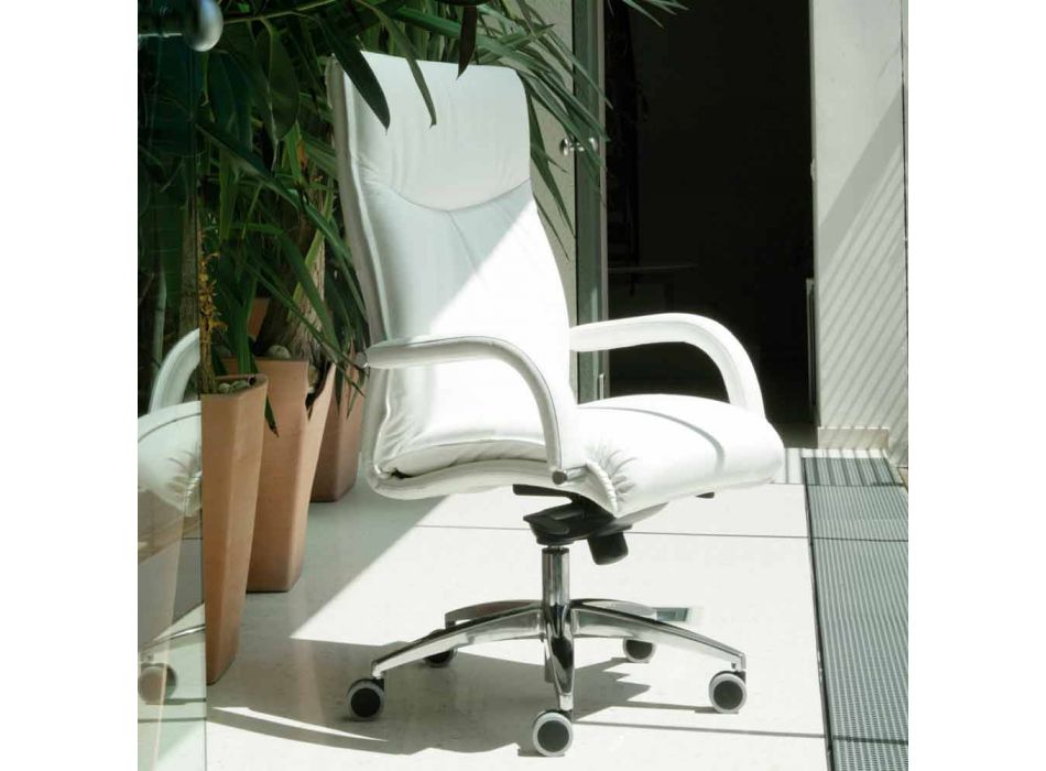Otočná výkonná kancelářská židle v kůži a umělé kůži - Oliviero Viadurini