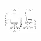 Ergonomická otočná kancelářská židle s kolečky a opěrkou hlavy - Gimiglia Viadurini