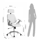 Kancelářské křeslo ze dřeva, syntetické kůže a kovu - Alaccia Viadurini