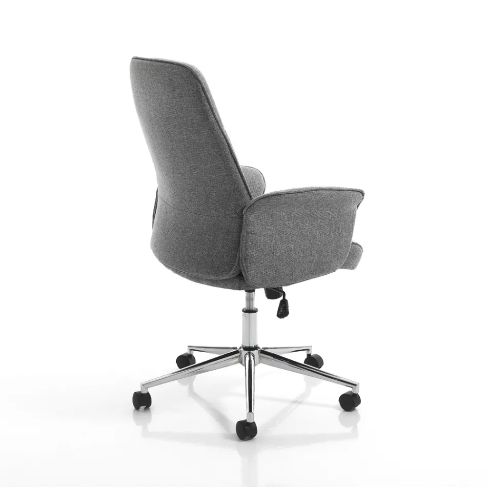 Kancelářské křeslo z kovu a látky a nastavitelná podnožka – zlatá Viadurini