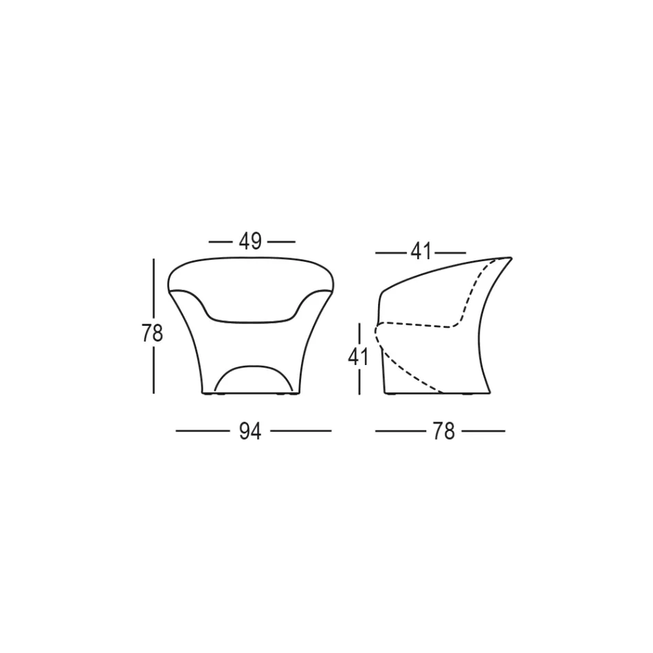 Venkovní designové křeslo z matného nebo lakovaného polyetylenu Made in Italy - Conda Viadurini