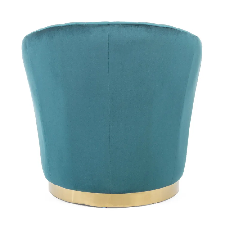 Elegantní designové křeslo Luxusní obývací pokoj z oceli a sametu - Courtney Viadurini