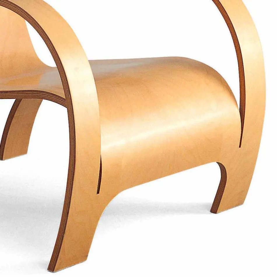 Designové křeslo z černé překližky nebo břízy vyrobené v Itálii - Galatea Viadurini