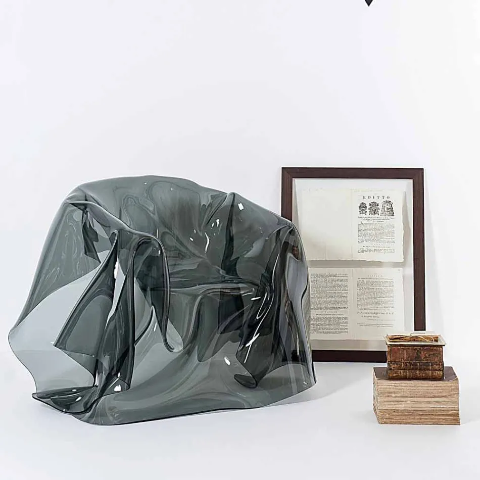 Křeslo moderní design uzeným plexiskla Paříž, made in Italy Viadurini