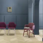 Vysoce kvalitní křeslo se sametovým nebo látkovým sedákem Made in Italy - Molde Viadurini