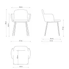 Vysoce kvalitní křeslo z kůže a lakovaného kovu Made in Italy - Molde Viadurini