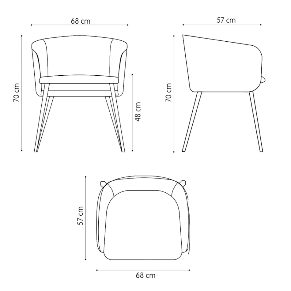 Vysoce kvalitní látkové křeslo s kovovou základnou Made in Italy - Bergen Viadurini
