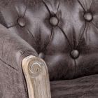 Klasické designové křeslo ze dřeva a sedáku s ekokůží - Katen Viadurini