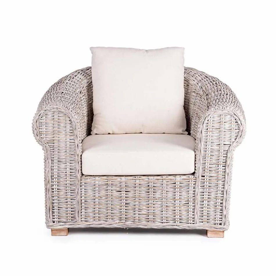 Homemotion Rattan Luxury Design Armchair pro vnitřní / venkovní - Francioso Viadurini