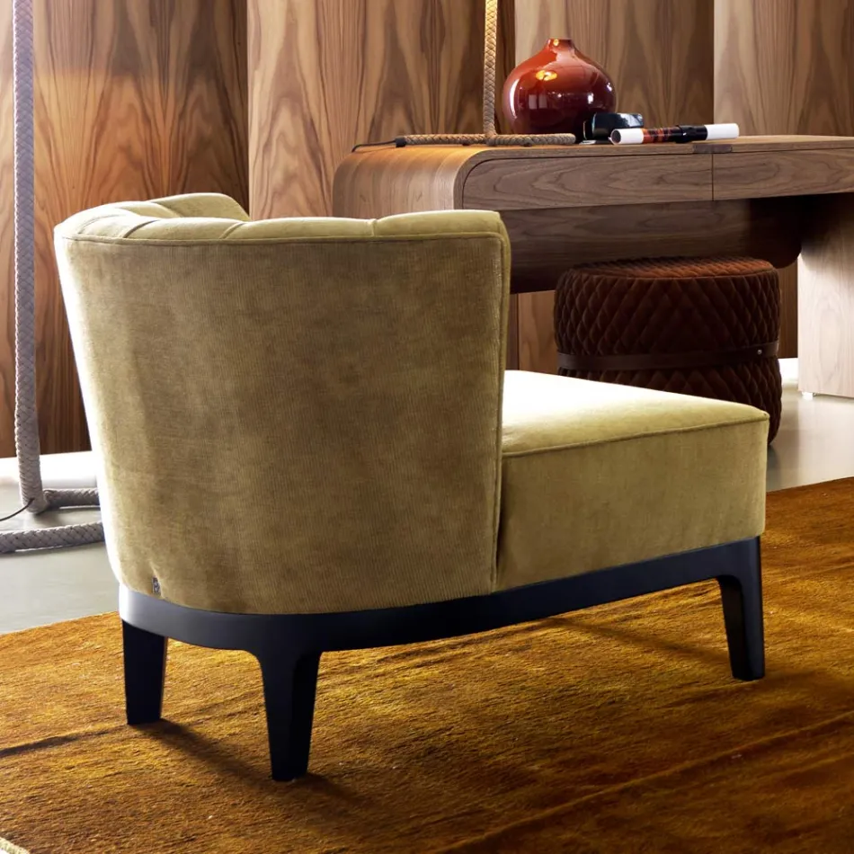 Designové křeslo v polstrované tkanině Grilli Kipling vyrobené v Itálii Viadurini