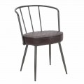 Kuchyňská židle v průmyslovém stylu ze železa a ekokože - Pinny