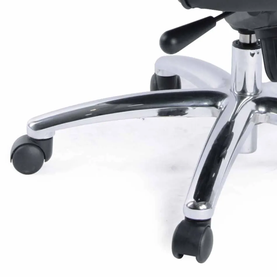 Kancelářská židle Executive otočná kancelářská křesla kožená a kovová - Virone Viadurini