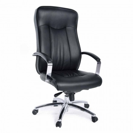 Kancelářská židle Executive otočná kancelářská křesla kožená a kovová - Virone Viadurini