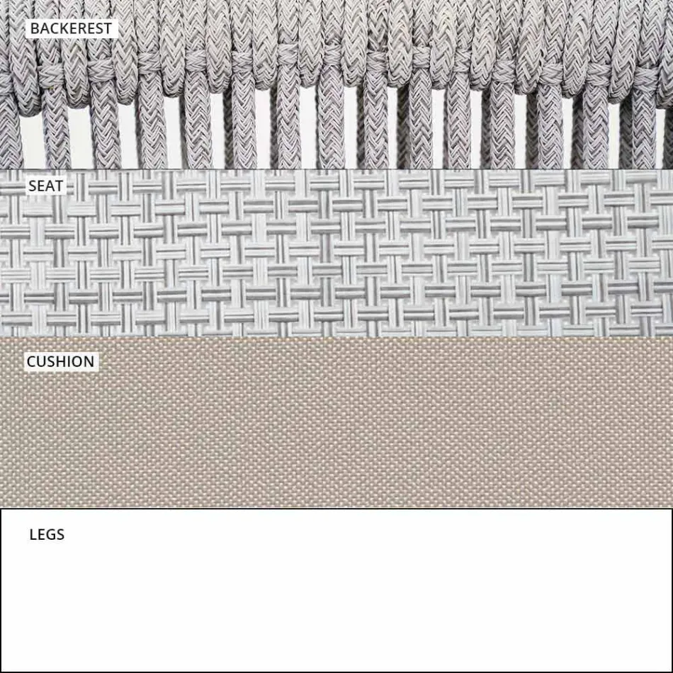 Zahradní houpací křeslo z pevné a čalouněné tkaniny - inteligentní od společnosti Varaschin Viadurini