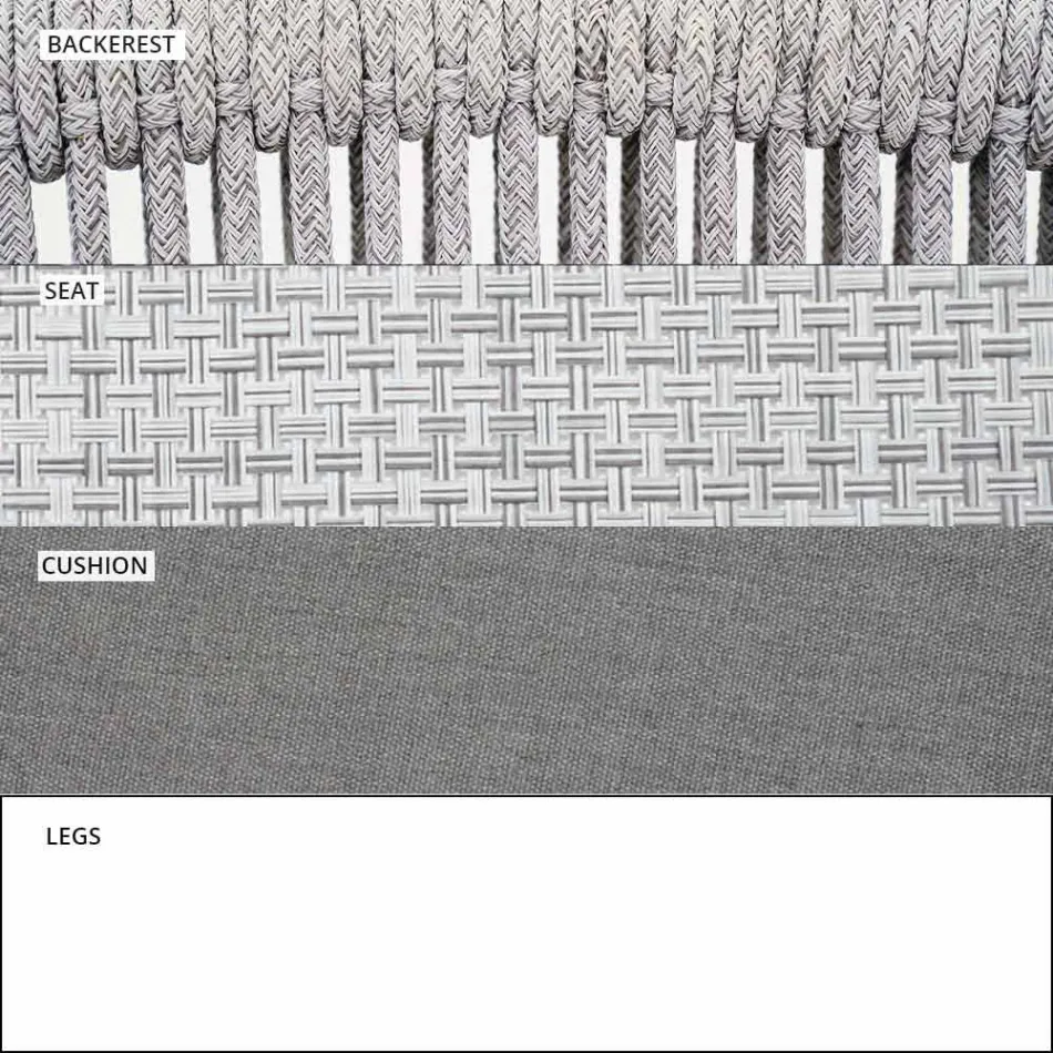 Zahradní houpací křeslo z pevné a čalouněné tkaniny - inteligentní od společnosti Varaschin Viadurini