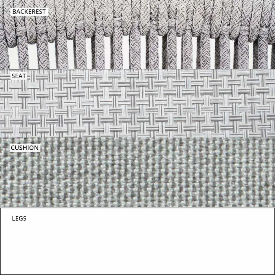 Zahradní houpací křeslo z pevné a čalouněné tkaniny - inteligentní od společnosti Varaschin Viadurini