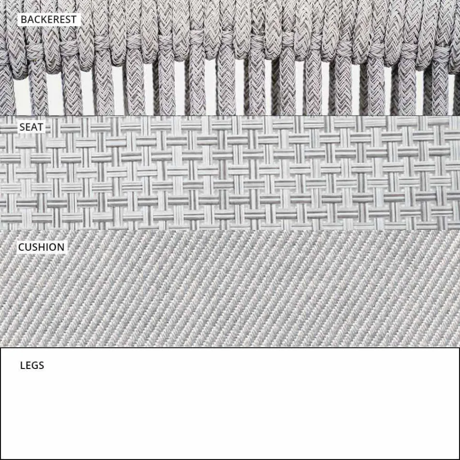 Zahradní houpací křeslo z pevné a čalouněné tkaniny - inteligentní od společnosti Varaschin Viadurini