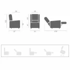 Elektrické křeslo s funkcí Lift & Relax s 2 motory vyrobené v Itálii - Marlene Viadurini